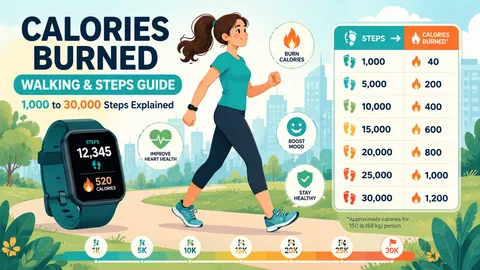 Calories Burned Walking & Steps Guide: 1,000 to 30,000 Steps Explained