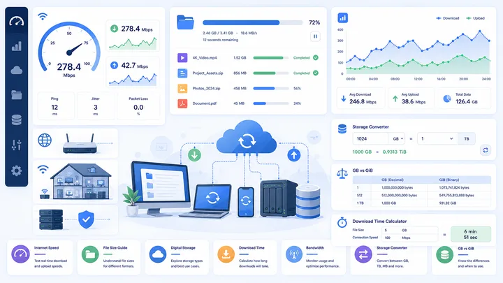 Complete Internet Speed, File Size & Digital Storage Guide