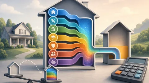 Home payment model splitting principal, interest, tax, insurance, PMI, HOA, and escrow into a calculator chamber